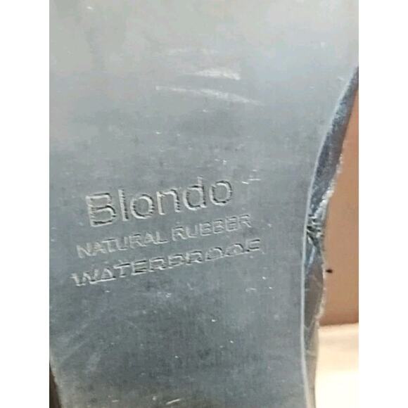 Blondo Womens 7 Ankle Bootie Black Leather Waterproof Pointed Reptile Toe Boots - Picture 6 of 10